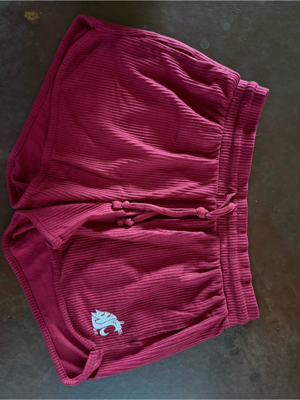 Hanes Ribbed Drawstring Shorts - Burgundy